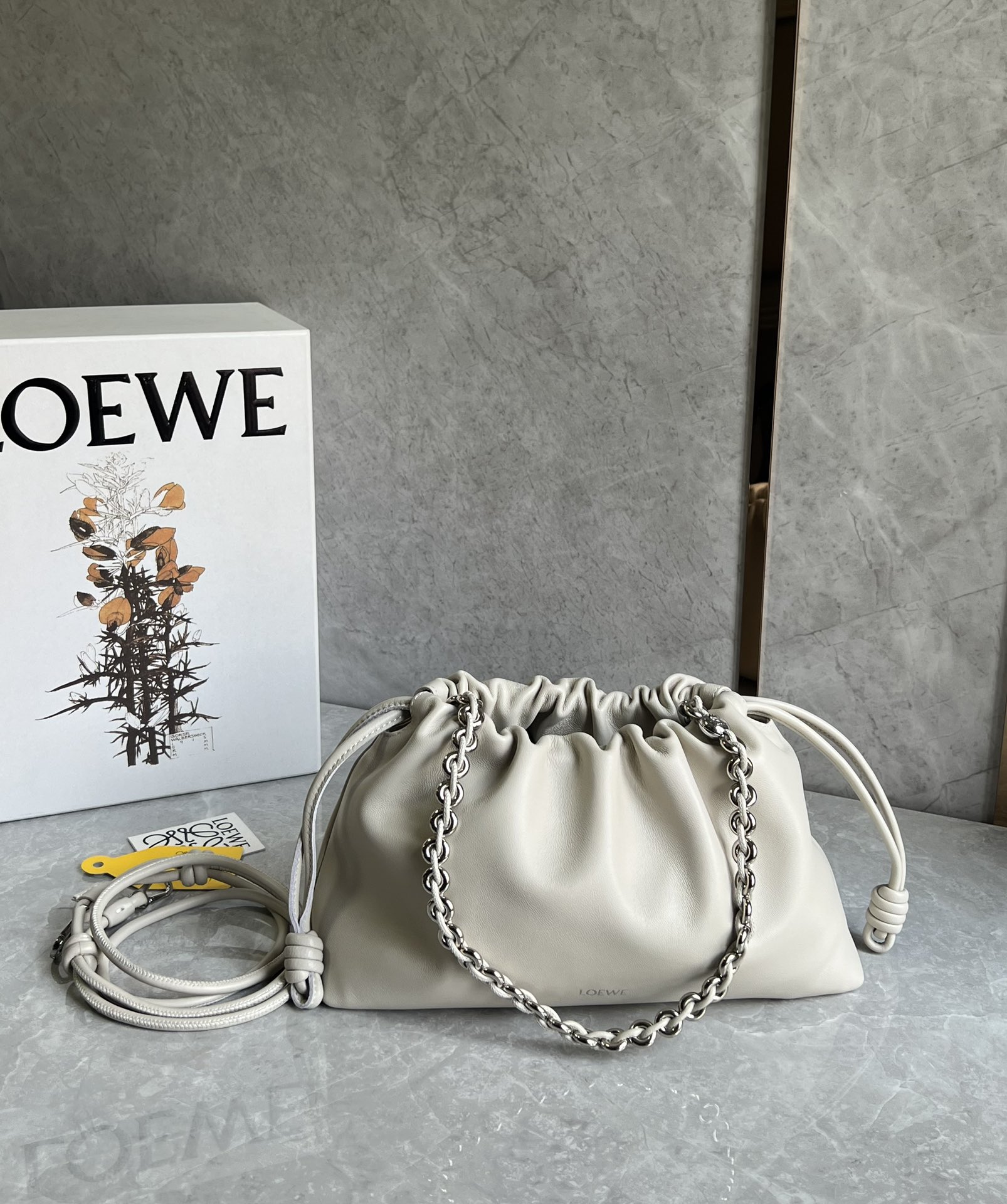 Loewe Medium Flamenco Purse in Mellow Nappa Lambskin Sea Salt